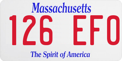 MA license plate 126EF0