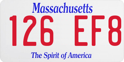 MA license plate 126EF8