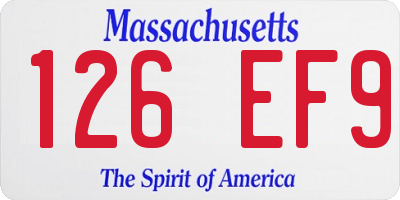MA license plate 126EF9