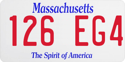MA license plate 126EG4