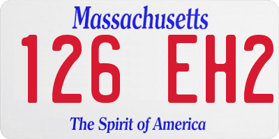 MA license plate 126EH2