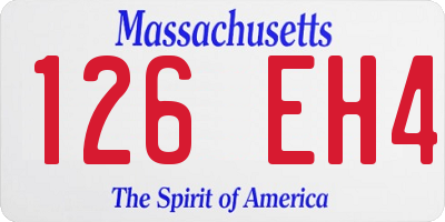 MA license plate 126EH4