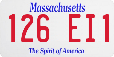 MA license plate 126EI1