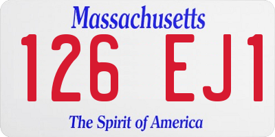 MA license plate 126EJ1
