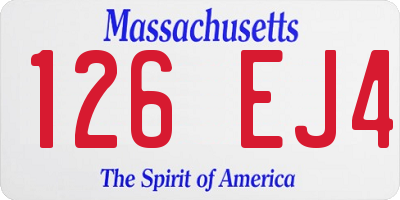 MA license plate 126EJ4