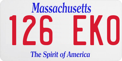 MA license plate 126EK0