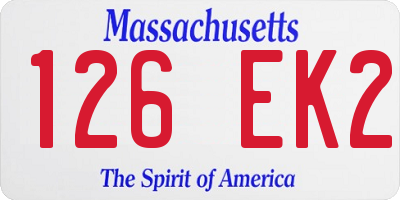 MA license plate 126EK2