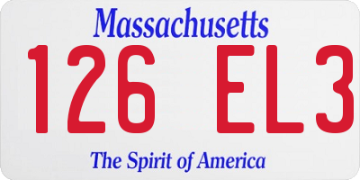 MA license plate 126EL3