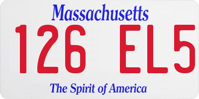 MA license plate 126EL5