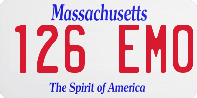 MA license plate 126EM0