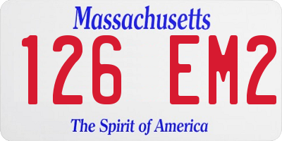MA license plate 126EM2