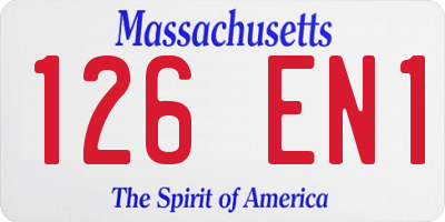 MA license plate 126EN1