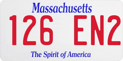 MA license plate 126EN2