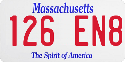 MA license plate 126EN8