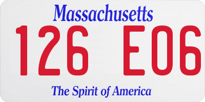MA license plate 126EO6
