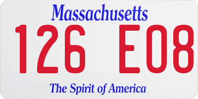 MA license plate 126EO8