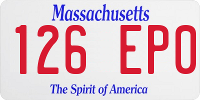 MA license plate 126EP0