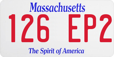 MA license plate 126EP2