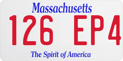 MA license plate 126EP4