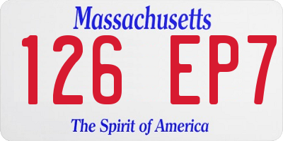 MA license plate 126EP7
