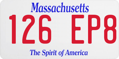 MA license plate 126EP8