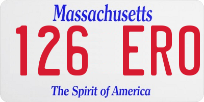 MA license plate 126ER0