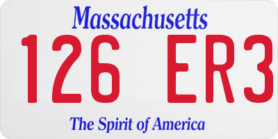 MA license plate 126ER3