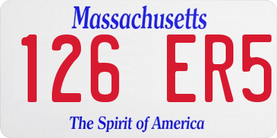 MA license plate 126ER5