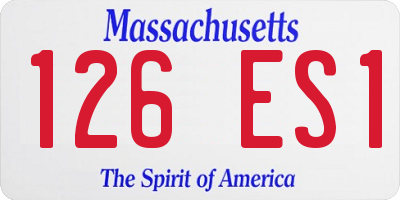 MA license plate 126ES1