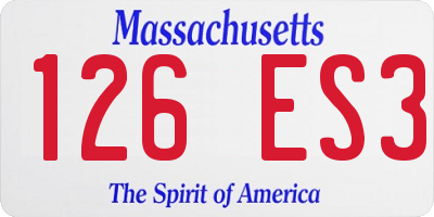 MA license plate 126ES3