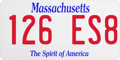 MA license plate 126ES8