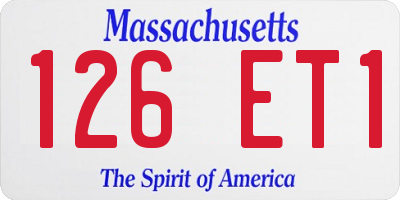 MA license plate 126ET1