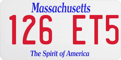 MA license plate 126ET5