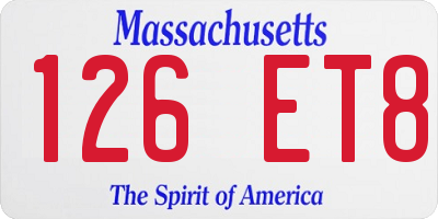 MA license plate 126ET8
