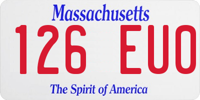 MA license plate 126EU0