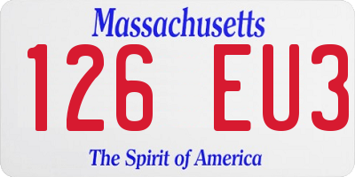 MA license plate 126EU3