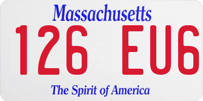 MA license plate 126EU6