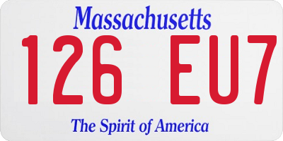 MA license plate 126EU7