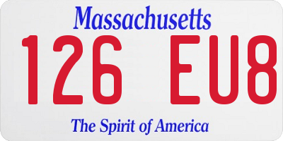 MA license plate 126EU8