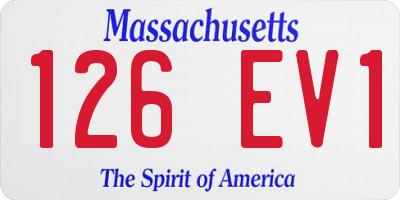 MA license plate 126EV1