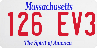 MA license plate 126EV3