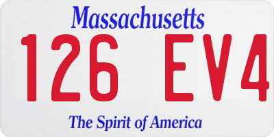 MA license plate 126EV4