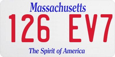 MA license plate 126EV7