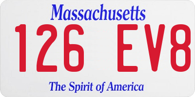 MA license plate 126EV8