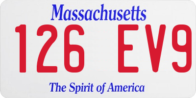 MA license plate 126EV9