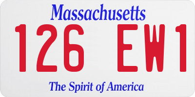 MA license plate 126EW1