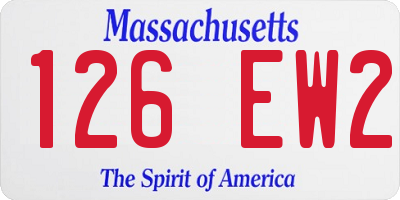MA license plate 126EW2