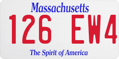 MA license plate 126EW4