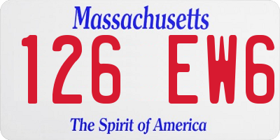 MA license plate 126EW6