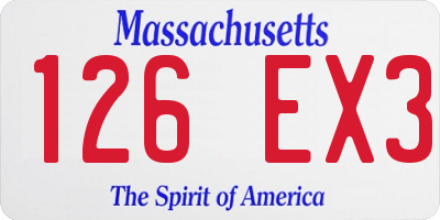 MA license plate 126EX3